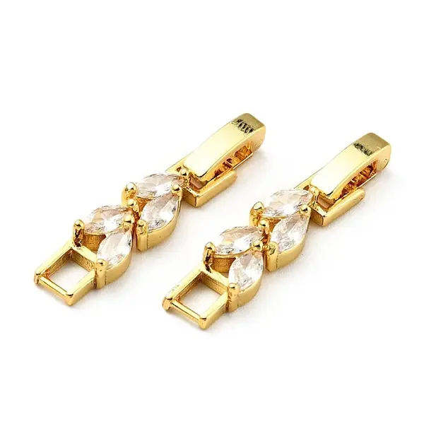 Rack Plating Brass Clear Cubic Zirconia Watch Band Clasps