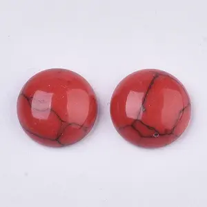 Dyed Synthetic Turquoise Flat Back Dome Cabochons