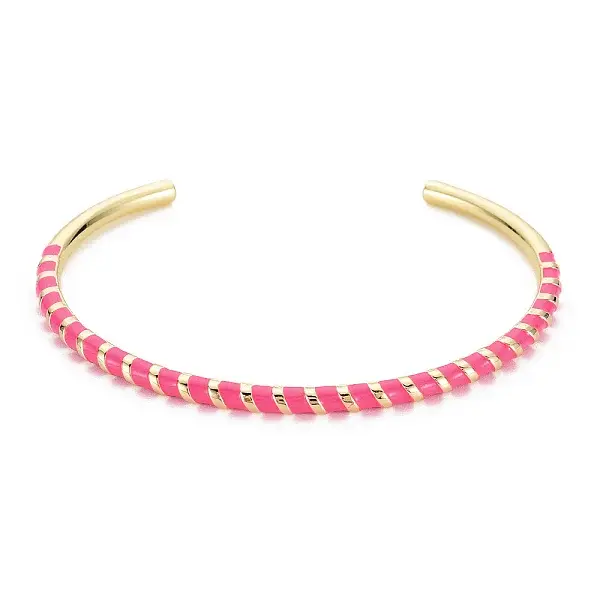 Twisted Brass Enamel Cuff Bangle