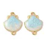 304 Stainless Steel Enamel Shell Shape Connector Charms