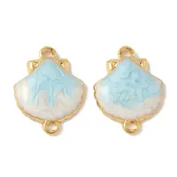 304 Stainless Steel Enamel Shell Shape Connector Charms