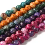Dyed & Heated Natural Fire Crackle Agate Beads Strands