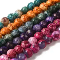 Dyed & Heated Natural Fire Crackle Agate Beads Strands