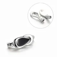 304 Stainless Steel Enamel Magnetic Clasps with Glue-in Ends