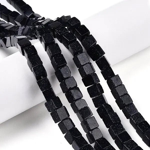 Synthetic Blue Goldstone Beads Strands
