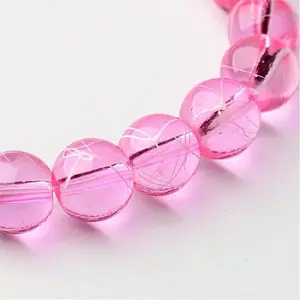 Drawbench Transparent Glass Round Beads Strands