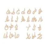 Brass Micro Pave Clear Cubic Zirconia Charms