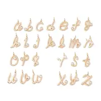 Brass Micro Pave Clear Cubic Zirconia Charms