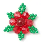 Woven Natural Carnelian(Dyed & Heated) & Glass Seed Beads Snowflake Multi-Strand Links