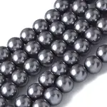 Baking Painted Pearlized Glass Pearl Round Bead Strands