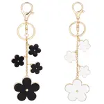 2Pcs 2 Colos Alloy Enamel Keychain