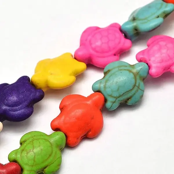 Dyed Synthetic Turquoise Beads Strands