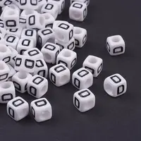 Acrylic Horizontal Hole Letter Beads