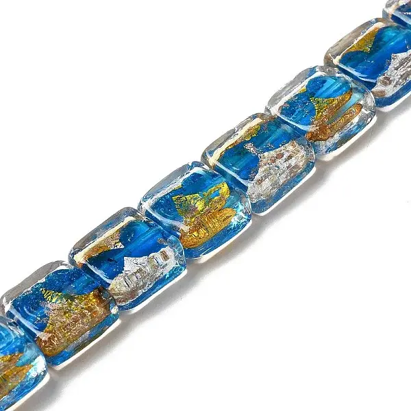 Handmade Gold Foil and Silver Foil Lampwork Beads