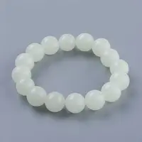 Synthetic Luminous Stone Beaded Stretch Bracelet