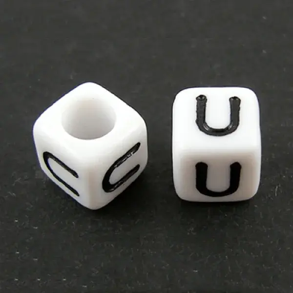Letter Acrylic European Beads