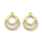 Brass Micro Pave Clear Cubic Zirconia Pendants