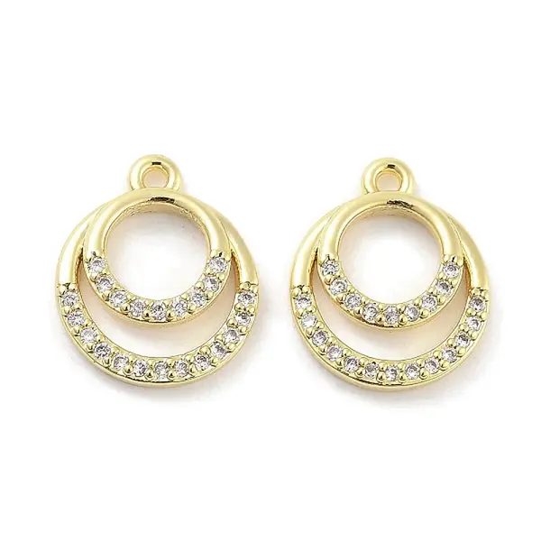 Brass Micro Pave Clear Cubic Zirconia Pendants