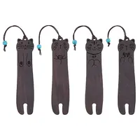 4Pcs 4 Styles Wood Bookmarks
