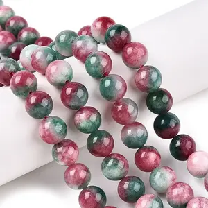 Dyed Natural White Jade Beads Strands