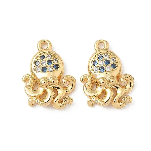 Brass Micro Pave Cubic Zirconia Charms