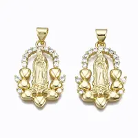 Brass Micro Pave clear Cubic Zirconia Pendants