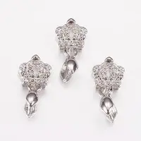 Long-Lasting Plated Brass Micro Pave Cubic Zirconia Ice Pick Pinch Bails