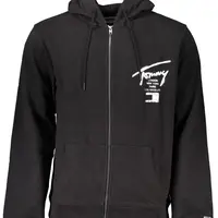 TOMMY HILFIGER MEN'S BLACK ZIPPED SWEATSHIRT