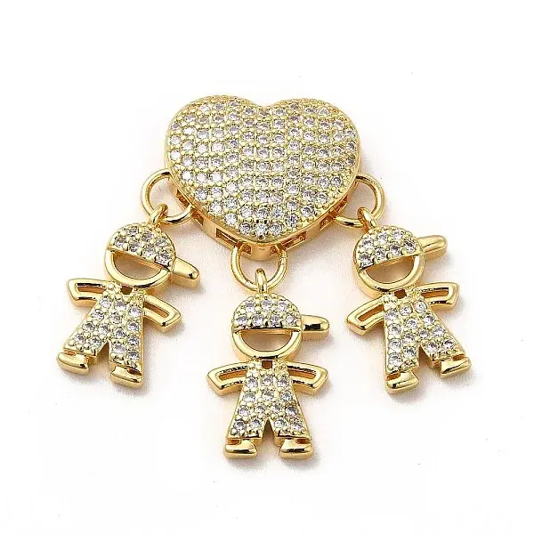 Rack Plating Brass Micro Pave Cubic Zirconia Pendants