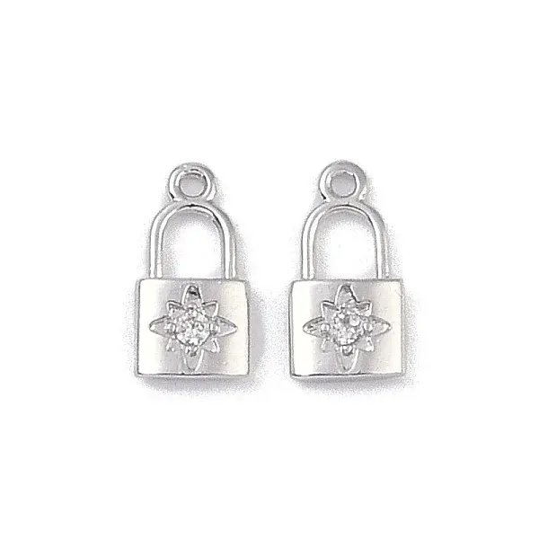 Brass Micro Pave Clear Cubic Zirconia Pendants
