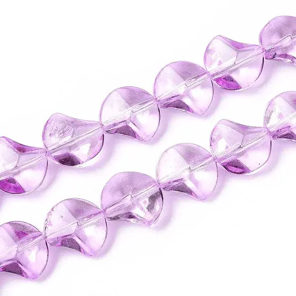 Baking Paint Transparent Glass Beads Strands