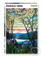 Tiffany: Magnolie a Irisy - puzzle z kategorie Umělecké
