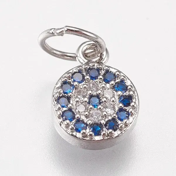 Brass Micro Pave Cubic Zirconia Charms
