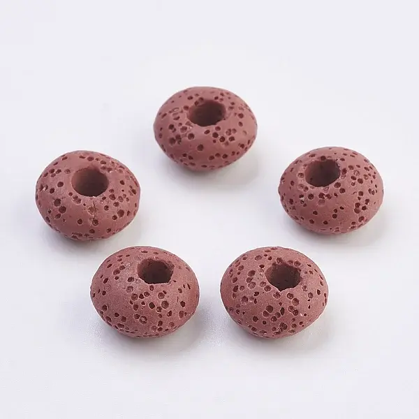 Natural Lava Rock European Beads