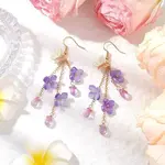 Flower Brass Dangle Earrings