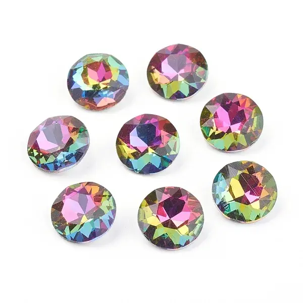 Pointed Back & Back Plated Glass Rhinestone Cabochons