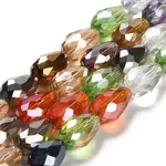 Faceted Teardrop Glass Beads Strands