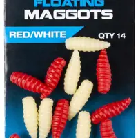 Nash umělá nástraha červ floating maggot red white 14 ks