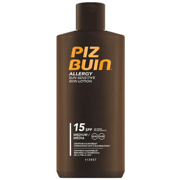 Piz Buin Mléko na opalování pro citlivou pokožku Allergy SPF 15 (Sun Sensitive Skin Lotion) 200 ml