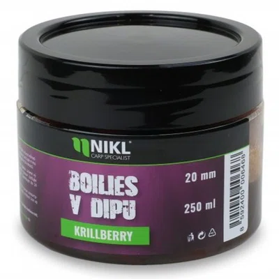Nikl boilies v dipu krill berry 250 g - 20 mm