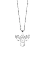 Preciosa Stylový ocelový náhrdelník Origami Angel s kubickou zirkonií Preciosa 7440 00