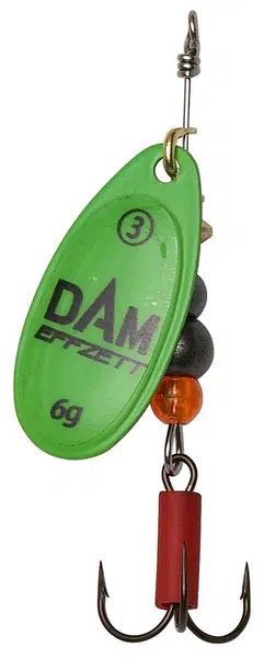 Dam třpytka effzett fluo spinner green - velikost 4 hmotnost 10 g