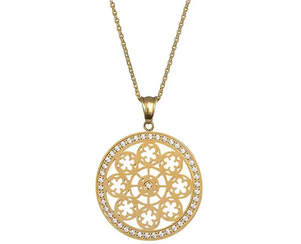 Preciosa Pozlacený náhrdelník s krystaly Rosette 7239Y00