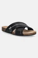Kožené pantofle JW Anderson Biker Slide dámské, černá barva, SN0107 LA0268 999