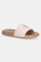 Dětské pantofle Calvin Klein Jeans béžová barva, V3A0-82066