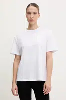 Bavlněné tričko EA7 Emporio Armani dámské, bílá barva, AF10201.7W000186