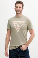 Bavlněné tričko Guess pánské, zelená barva, s potiskem, M5GI06 I3Z14