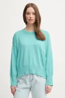 Bavlněný svetr United Colors of Benetton dámský, tyrkysová barva, 1294D10DP