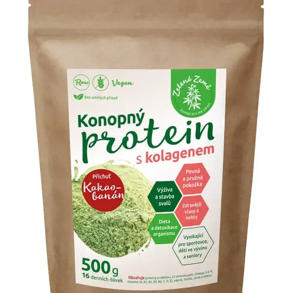 ZELENÁ ZEMĚ Konopný protein s kolagenem 500 g
