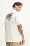 Bavlněné tričko Dickies béžová barva, s potiskem, DK0A4Z8VC481